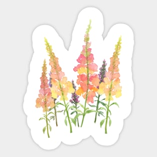 Autumnal Watercolour Snapdragons Sticker